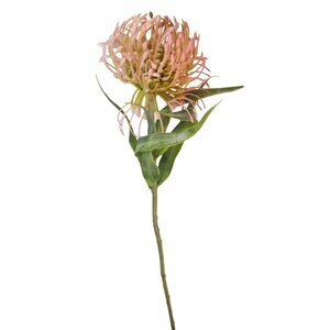 Pink Blush Pincushion Protea Stem Faux Protea Flower Artificial Floral Decor